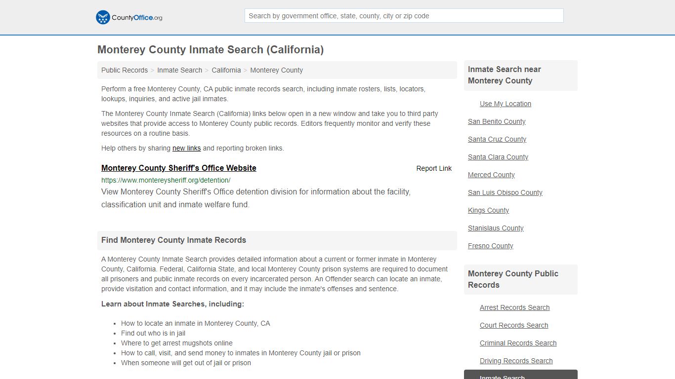 Inmate Search - Monterey County, CA (Inmate Rosters ...